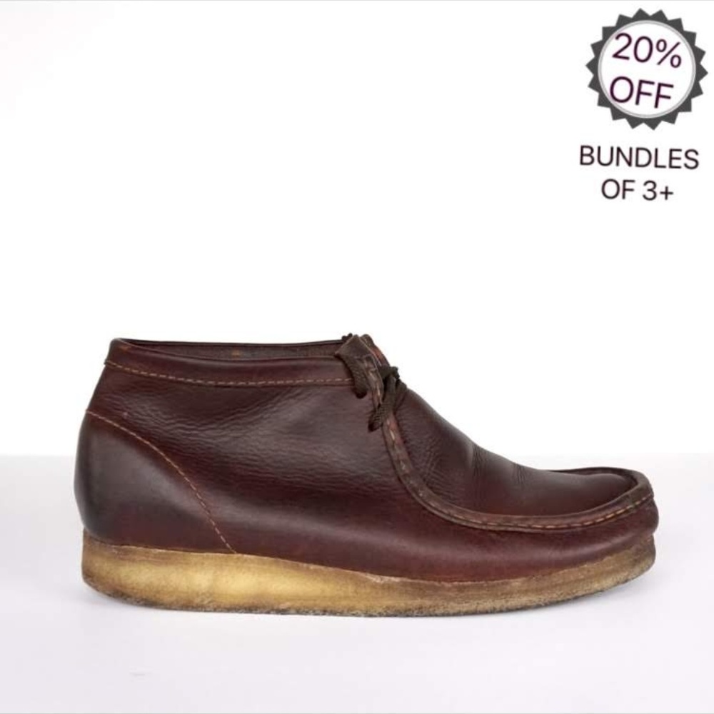 Clarks | Wallabees Brown Leather Shoes | 12M